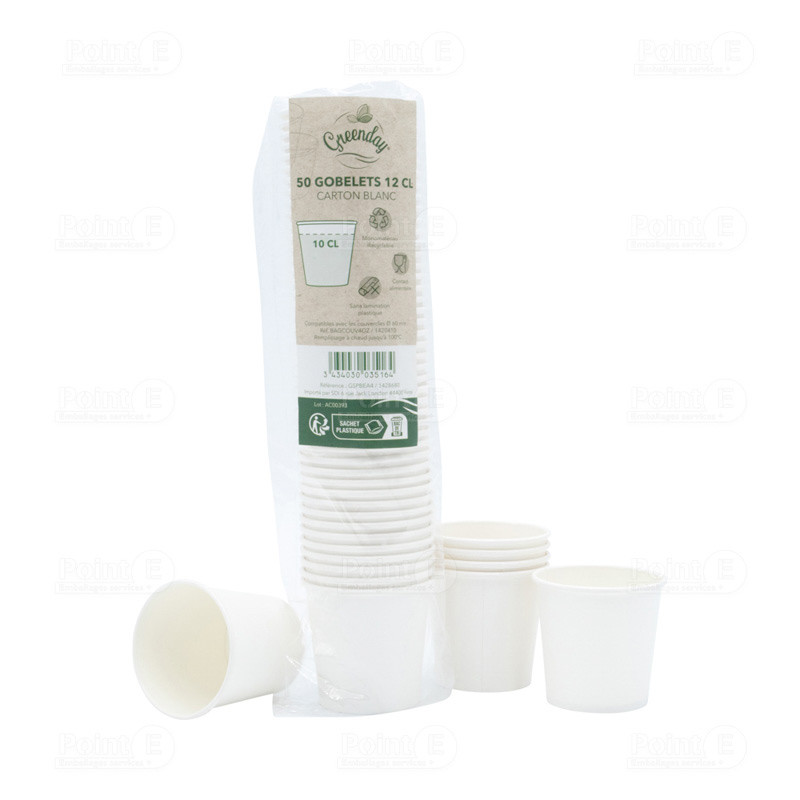 Gobelets simple paroi - Carton - Sans lamination plastique Gobelets simple paroi - Carton - Sans lamination plastique