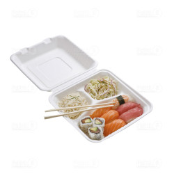 Lunch box carrées - Bagasse