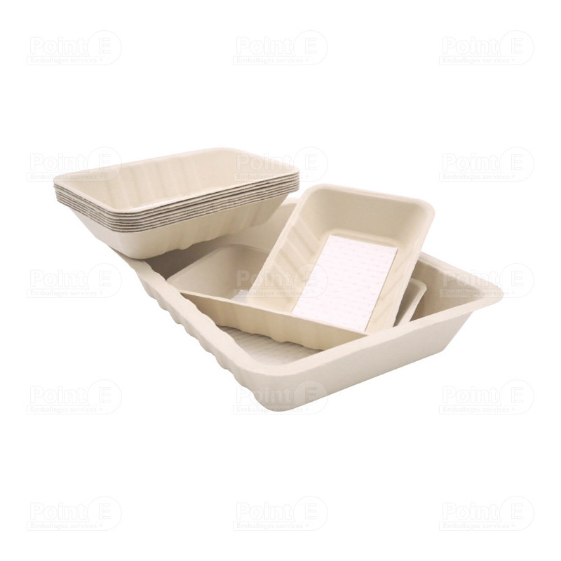 Barquettes bagasse thermoscellables avec buvard biosourcé